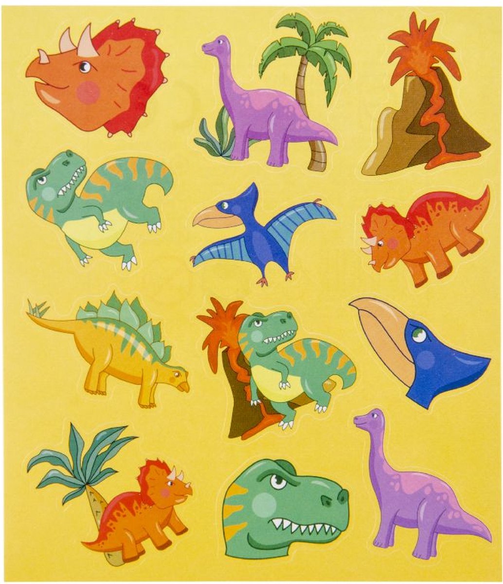 Stickervel Dinosaurus 12 Stuks