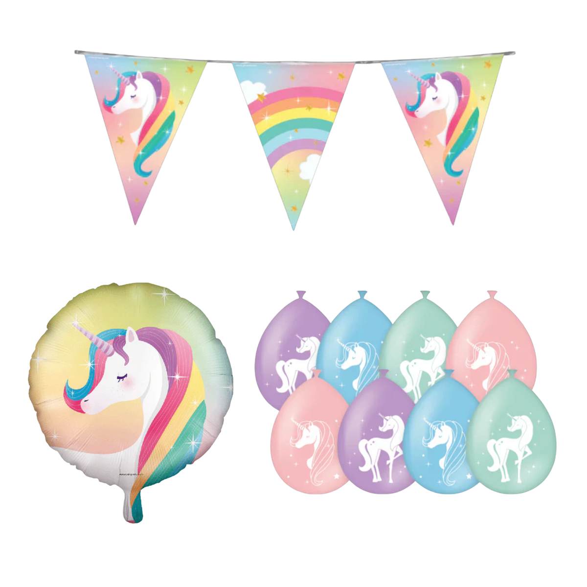 Eenhoorn Versiering Pakket 10-Delig