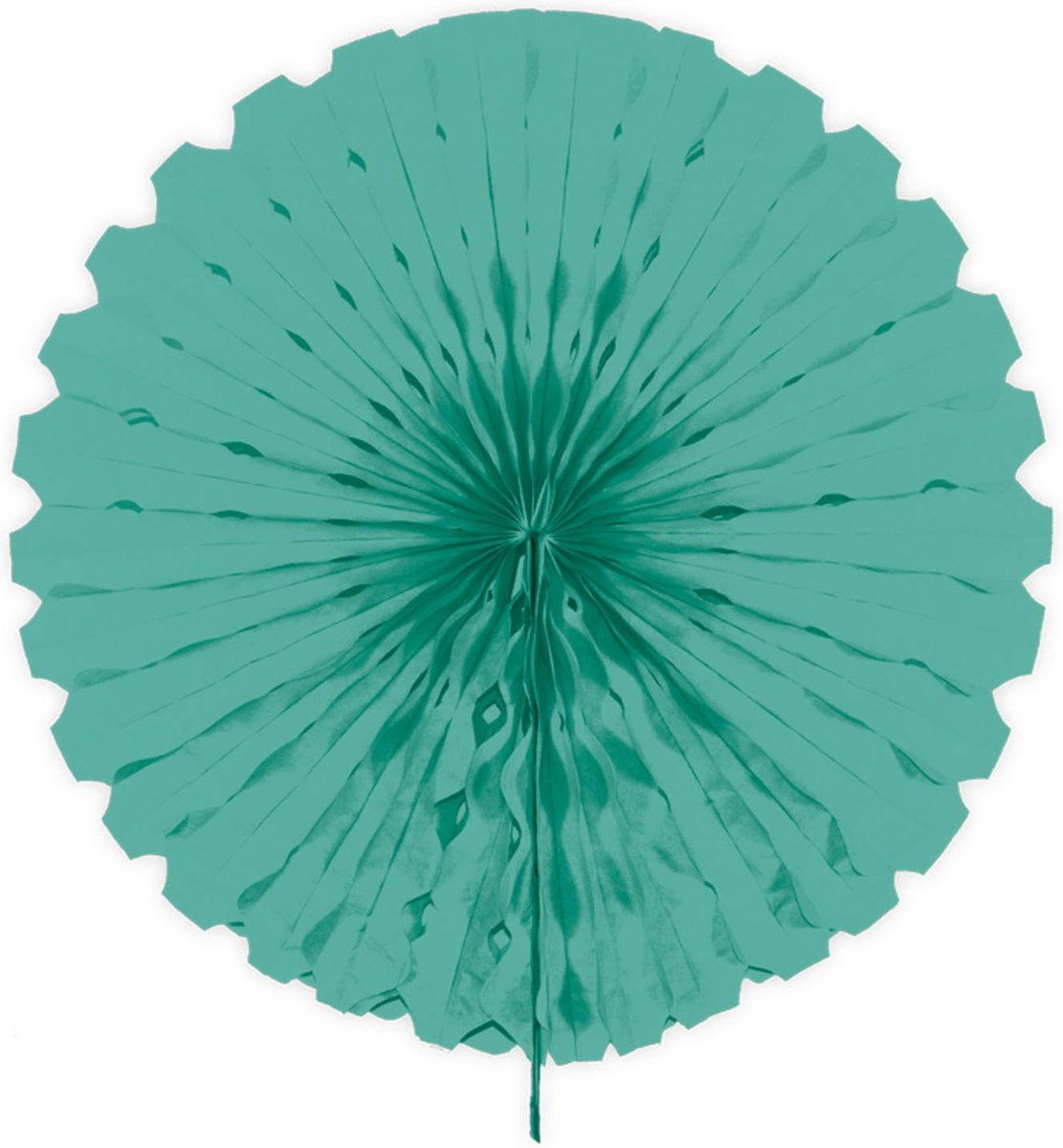 Papieren waaier Turquoise 45cm