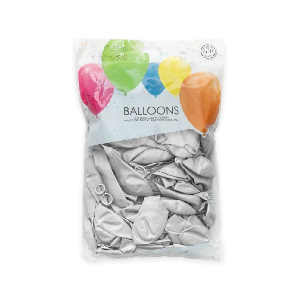 Ballonnen Metallic Silver 30cm 50st