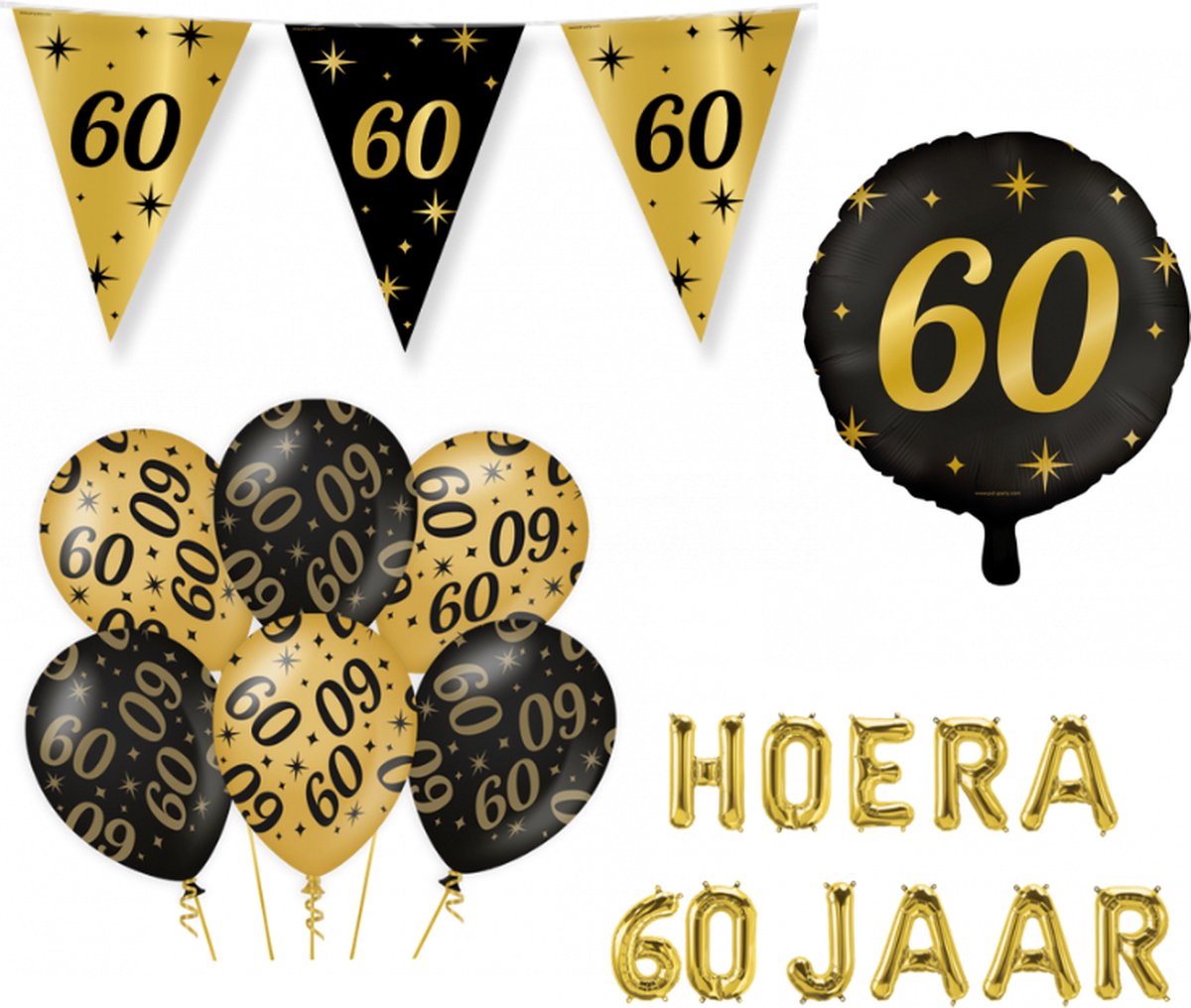 60 Jaar Versiering Pakket Classy 9-delig