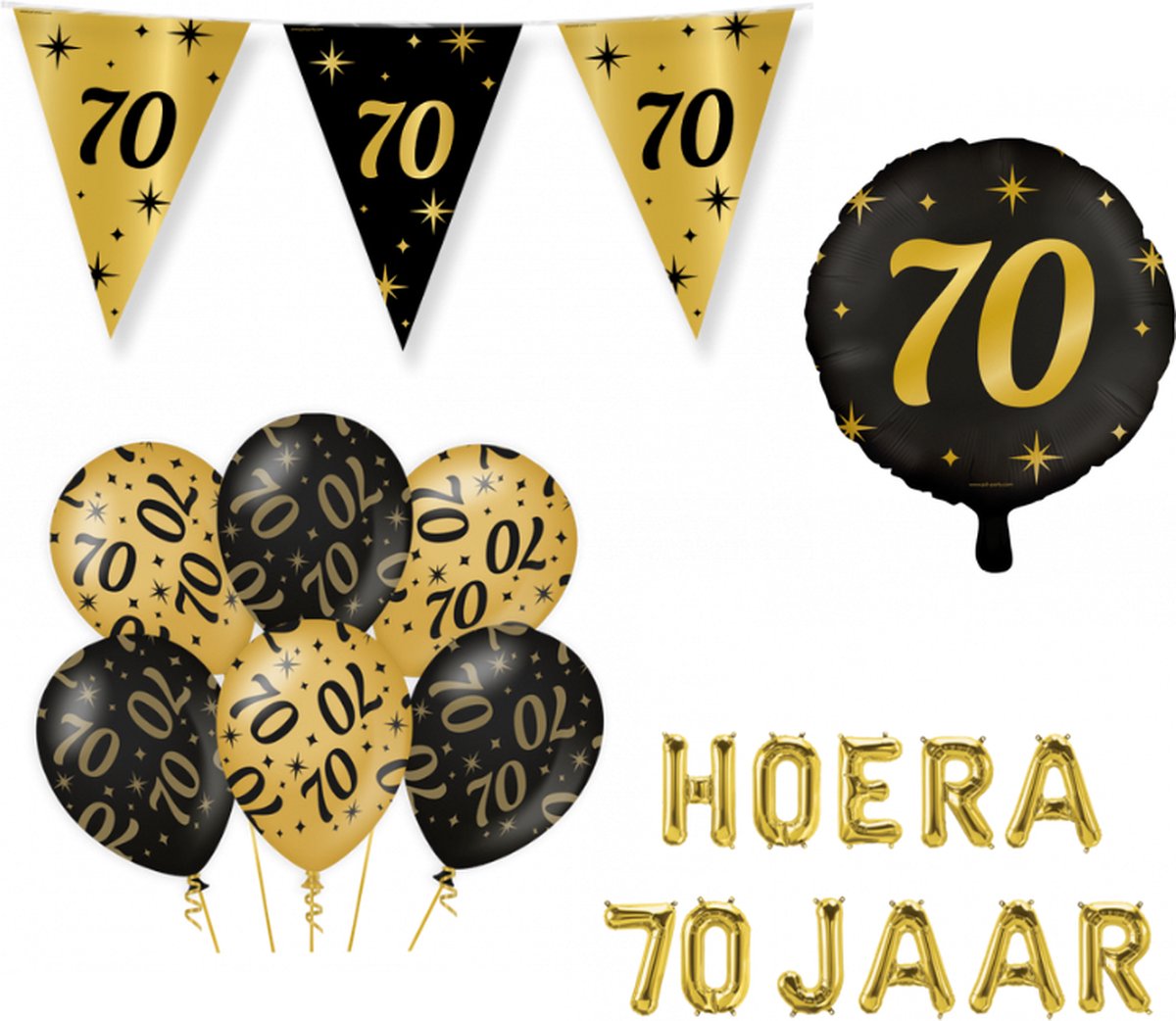 70 Jaar Versiering Pakket Classy 9-delig