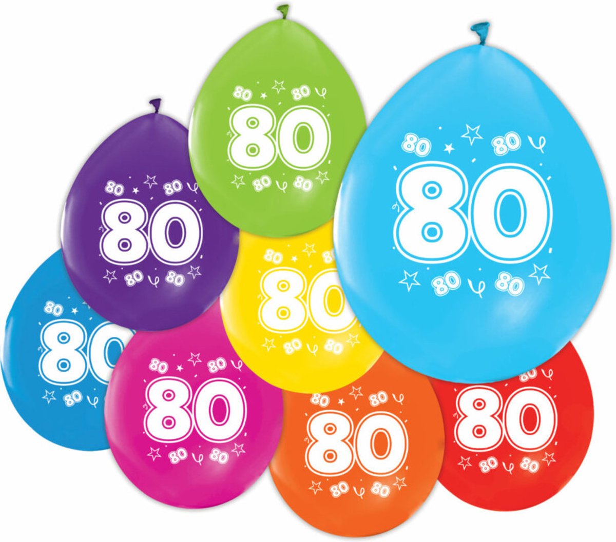 80 Jaar Ballonnen 30cm 8st