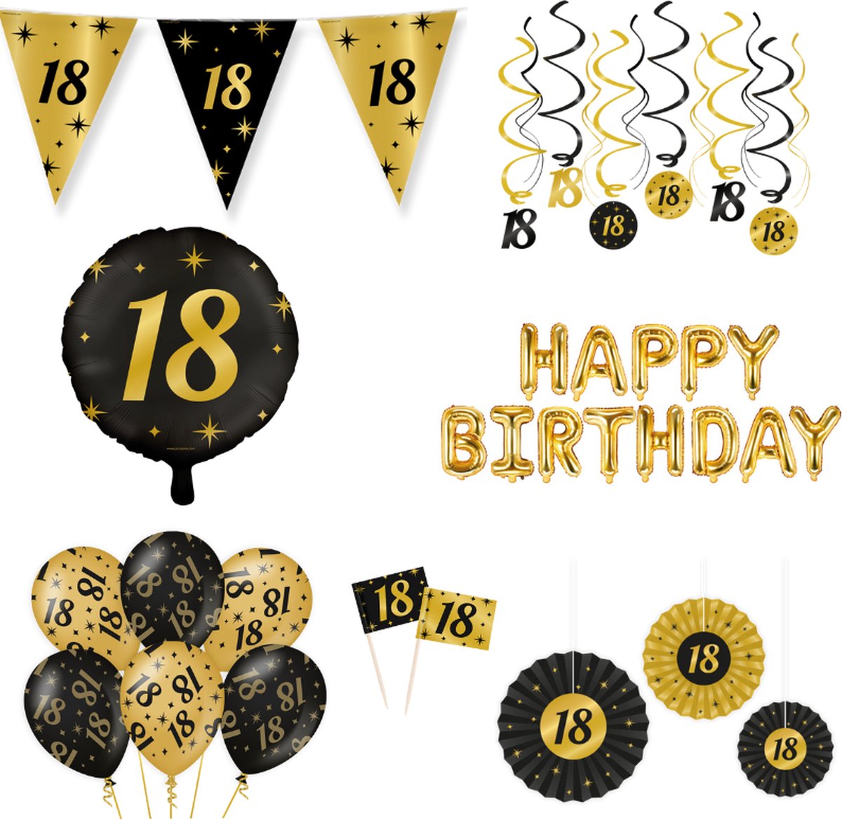 18 Jaar Versiering Pakket Classy 23-delig