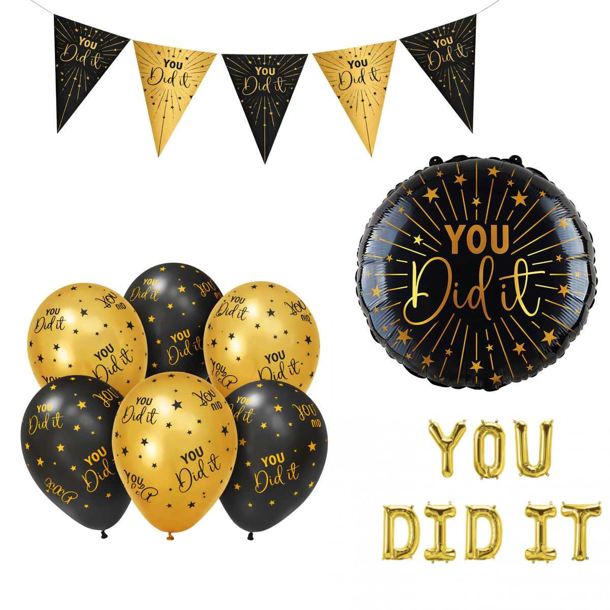 Geslaagd Versiering set You Did It Versieringspakket Classy 9-Delig