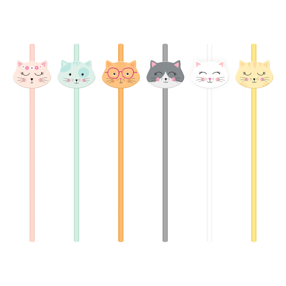 Kittens Papieren Rietjes 6 Stuks