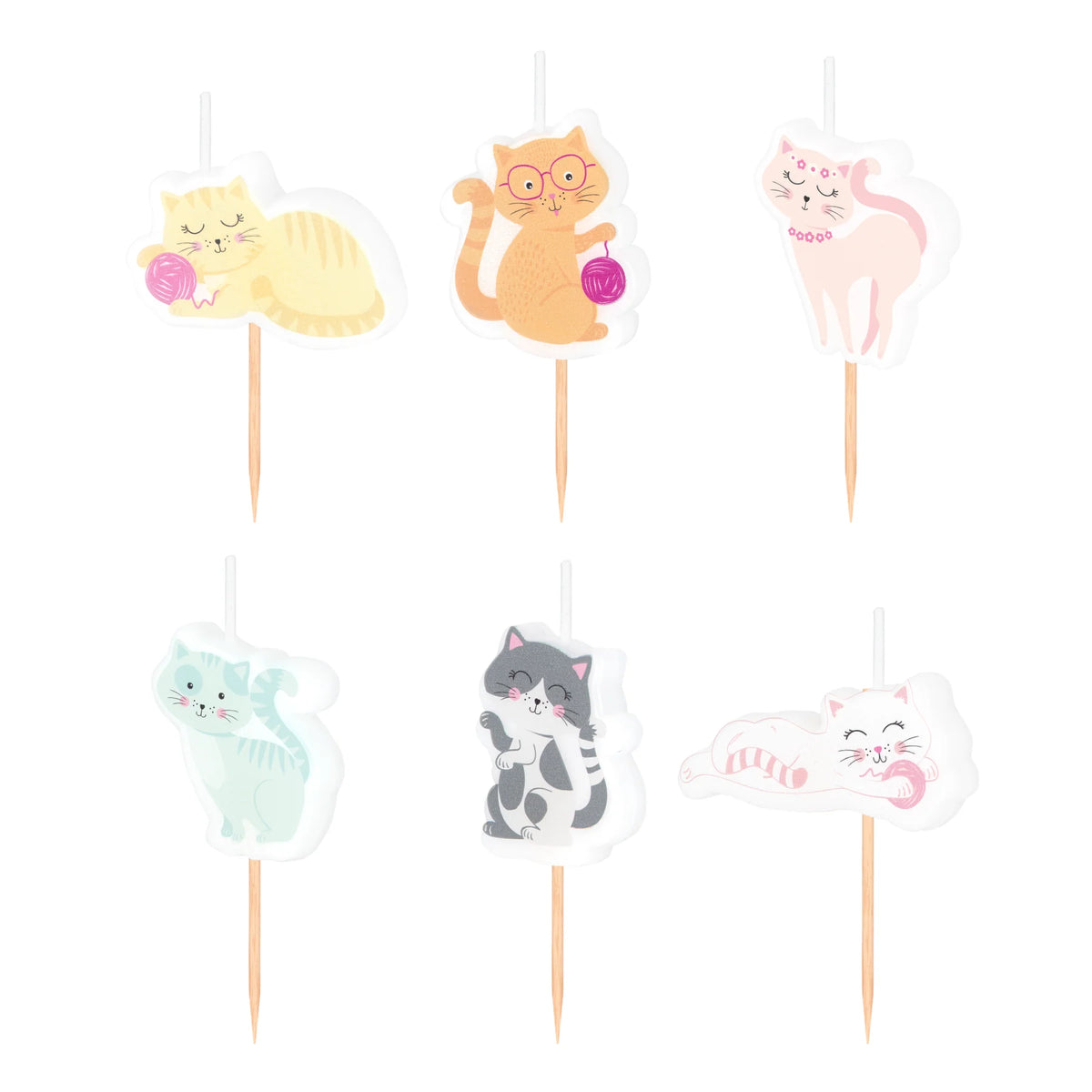 Kittens Taart Kaarsjes 6 Stuks