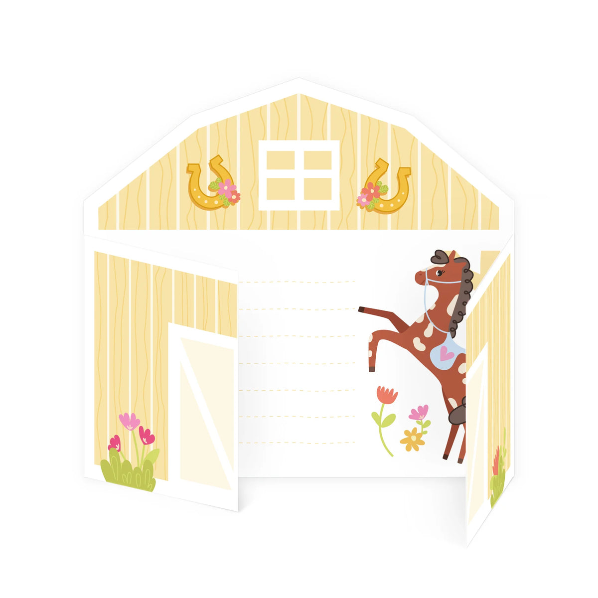 Paarden Uitnodigingen 6 Stuks