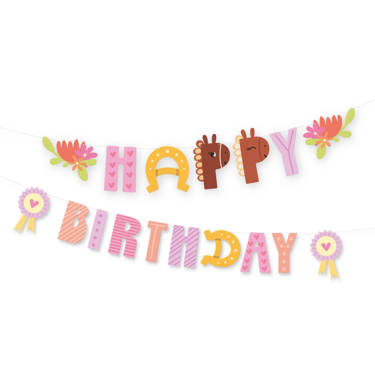 Happy Birthday Paarden Letterslinger 2,5m