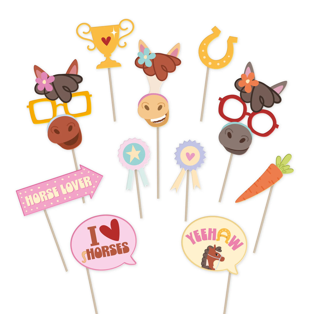 Paarden Photobooth Props 11 Stuks