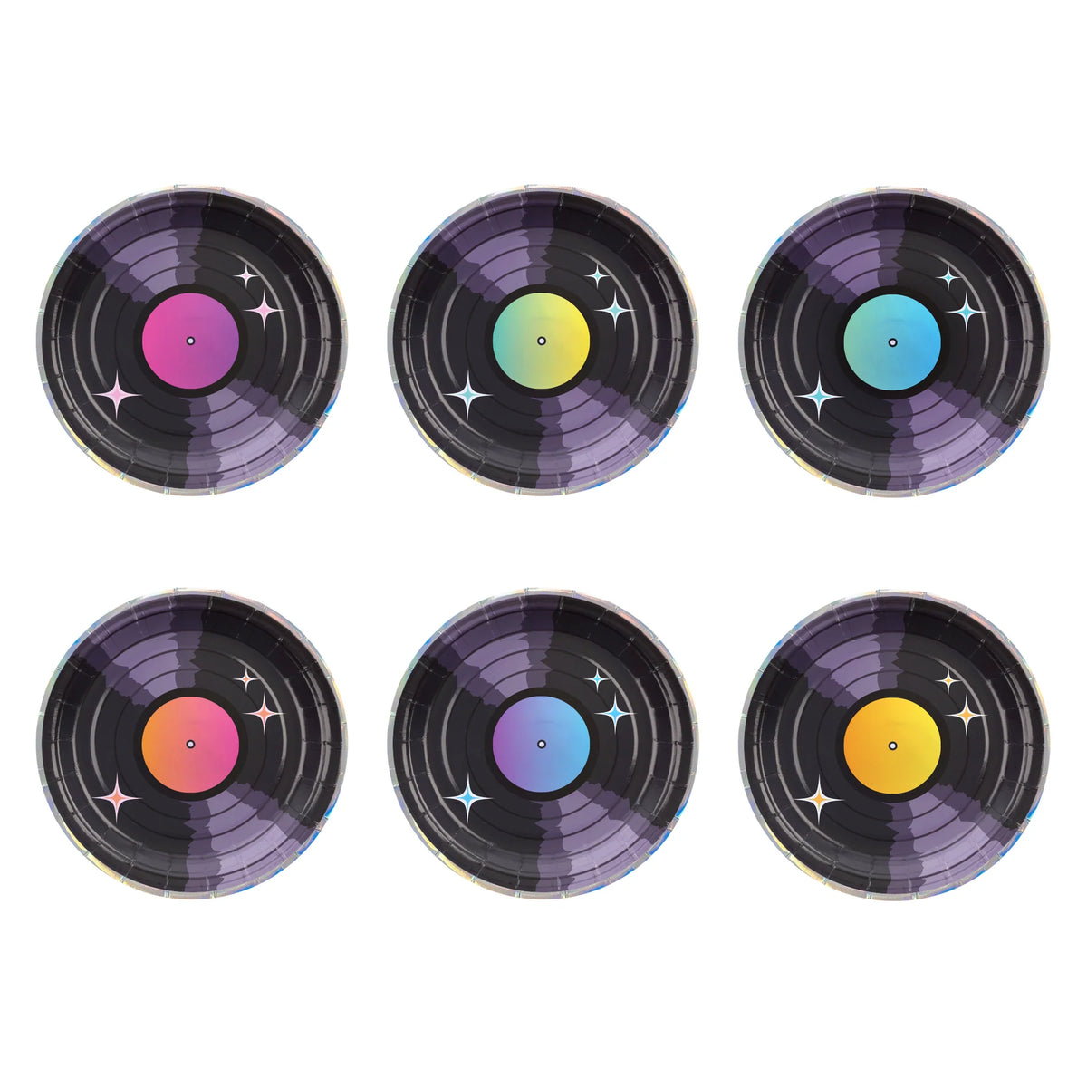 Retro Disco Papieren Bordjes 18cm 6 Stuks