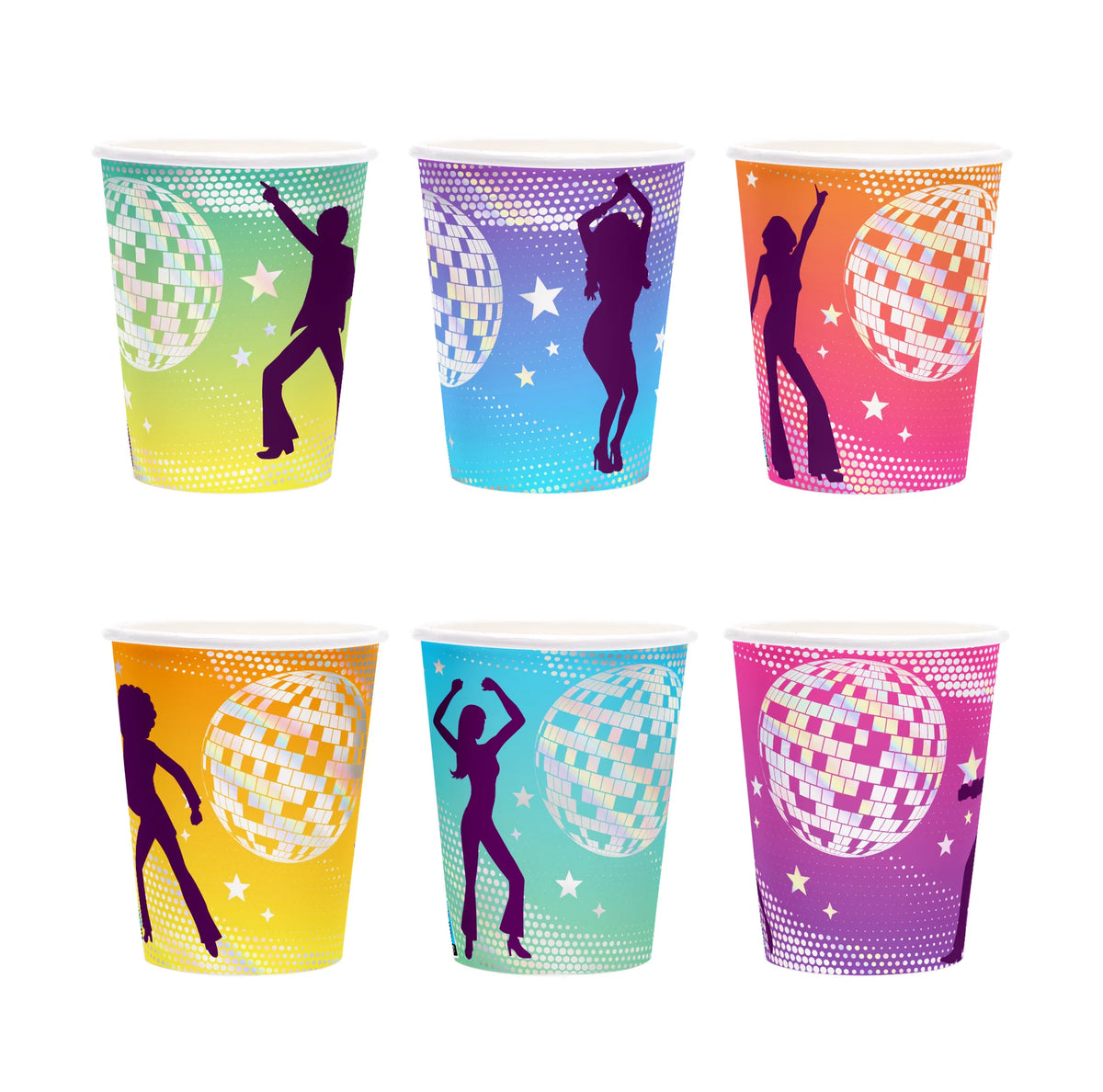 Retro Disco Bekers 220 ml 6 Stuks