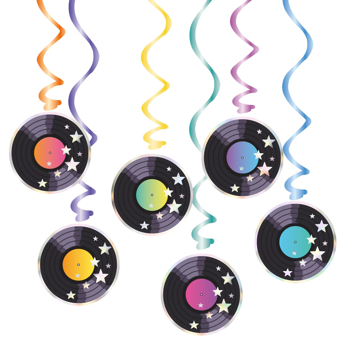 Retro Disco Hangdecoratie Spiralen 6 Stuks