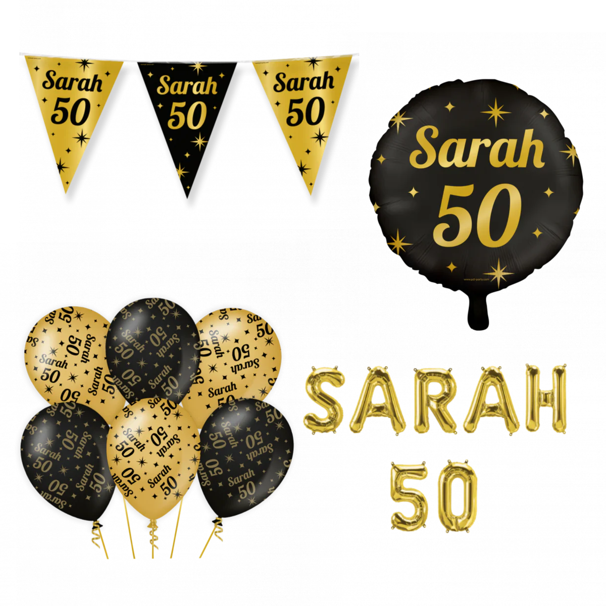 Sarah 50 Jaar Versiering Pakket Classy 9-delig