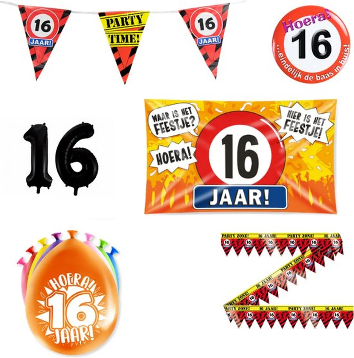 16 jaar versiering pakket XL 14-delig