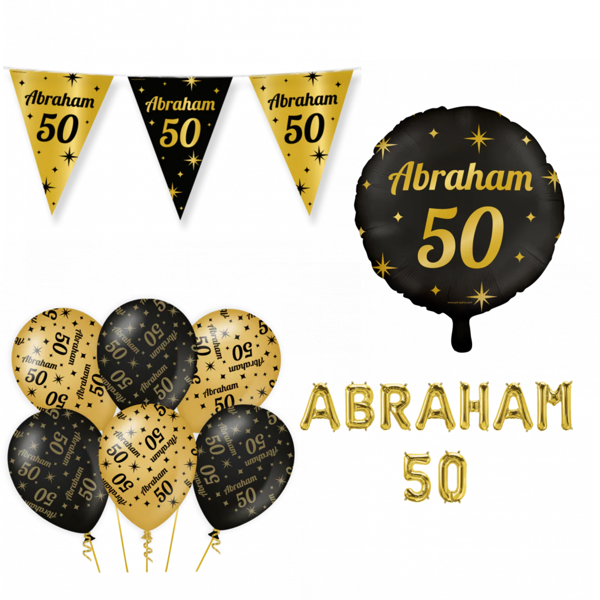 Abraham 50 Jaar Versiering Pakket Classy 9-delig