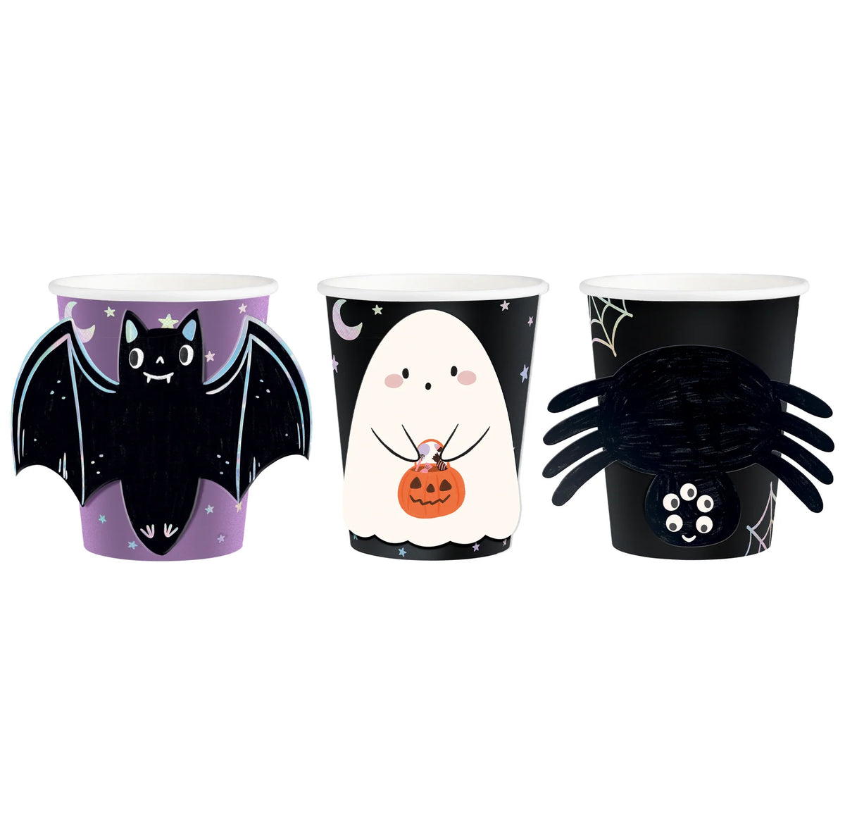 Halloween Bekers Spooky Friends 270 ml 6 Stuks – Papieren Bekertjes DIY Set – Halloween Kinderfeestje Servies