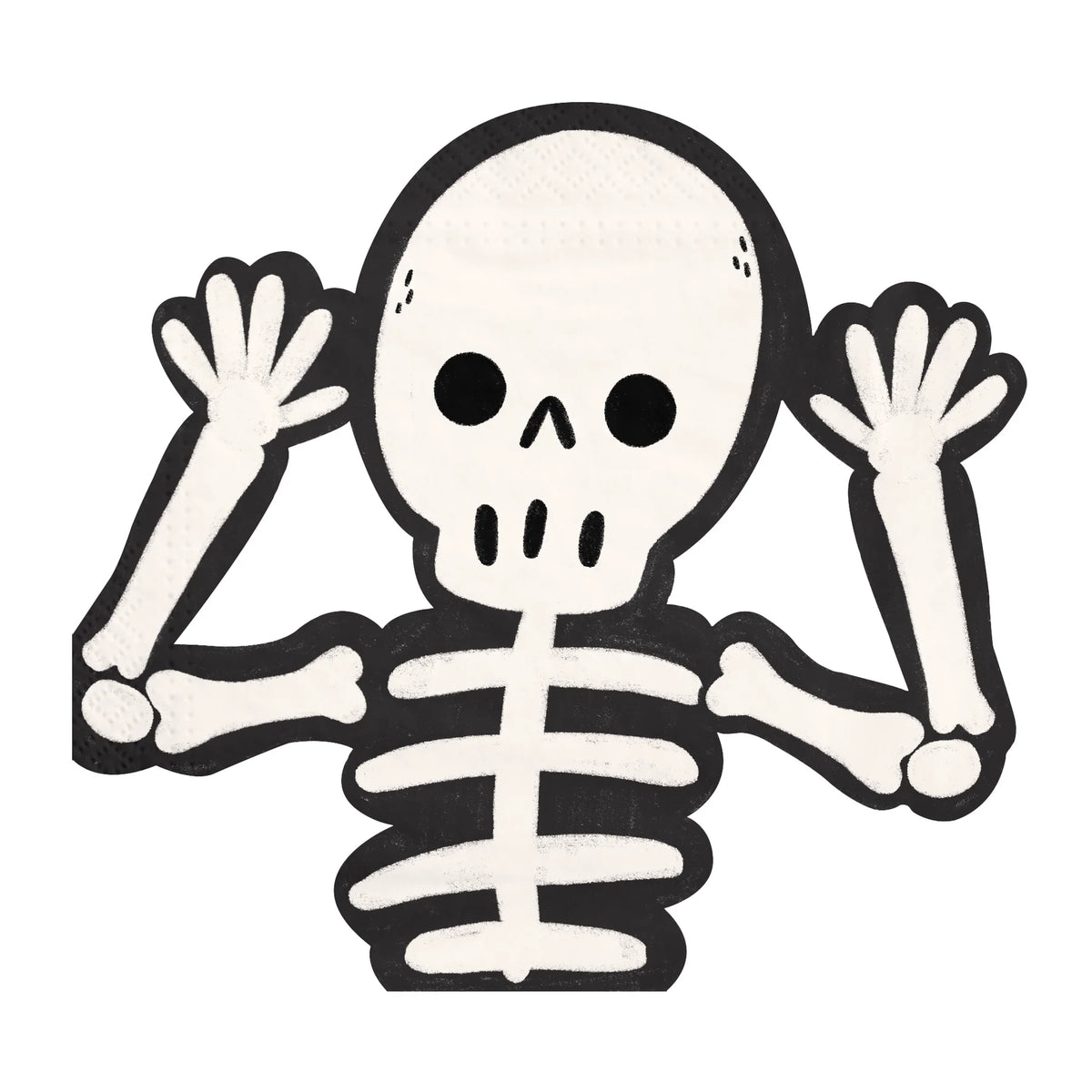 Halloween Skelet Servetten 16 x 15 cm 12 Stuks – Spooky Friends Servetten – Halloween Kinderfeestje Tafeldecoratie