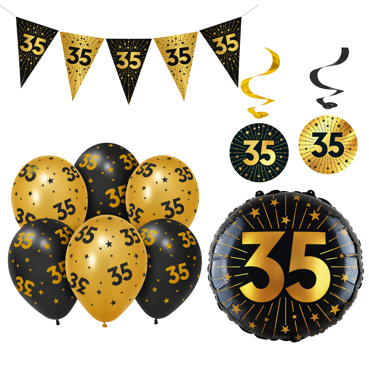 35 Jaar Versiering Pakket Classy 12-delig