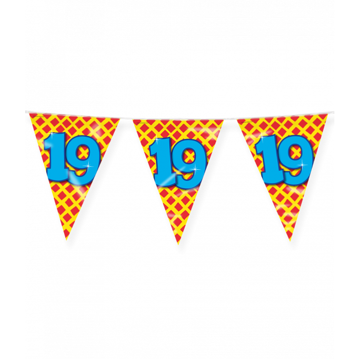 Vlaggenlijn Slinger 19 jaar Party 10 m
