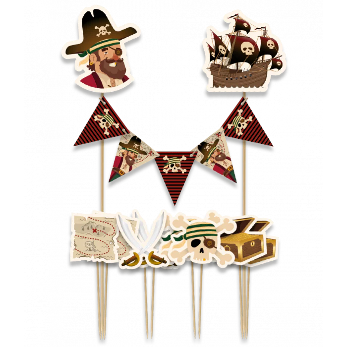 TaartDecoratie Piraat 9-delig