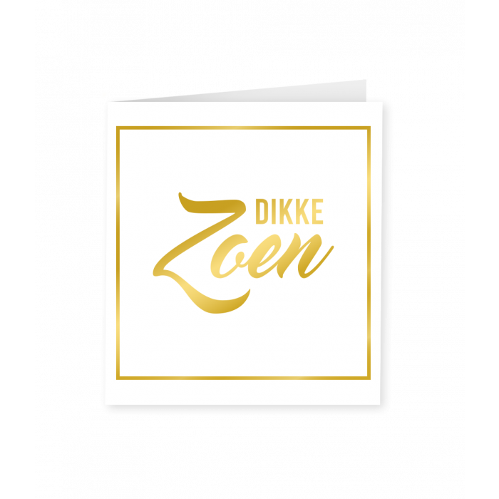 Wenskaart Goud Wit Dikke Zoen
