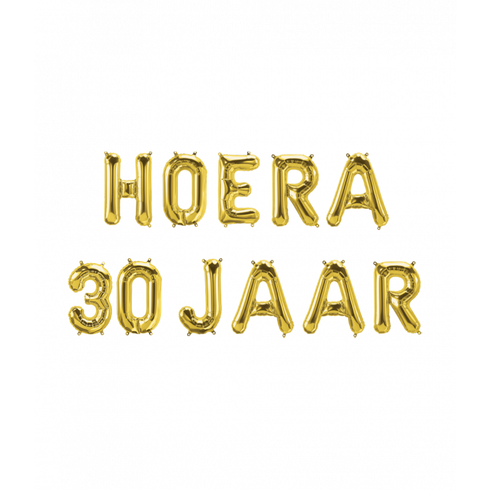 Hoera 30 jaar folieballonnen set goud 41cm