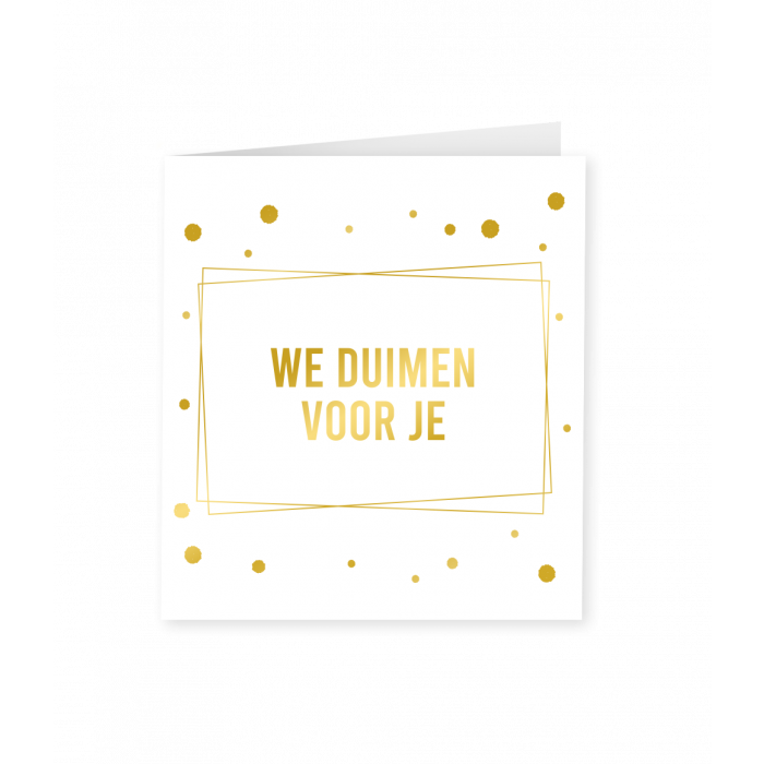 Kaart Goud Wit We Duimen Voor Je