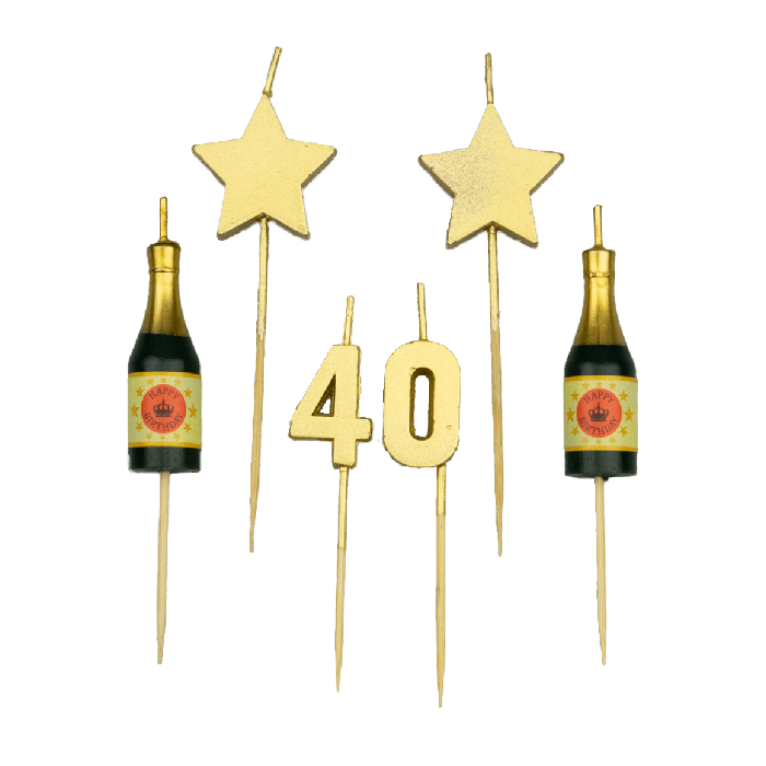 Party kaarsjes 40 jaar 10 cm