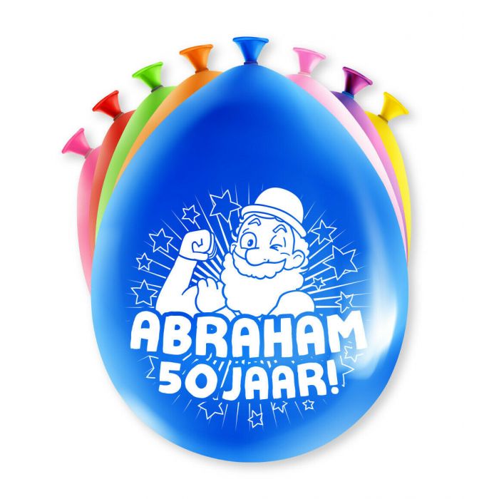Ballonnen Abraham 50 jaar party 30cm 8st