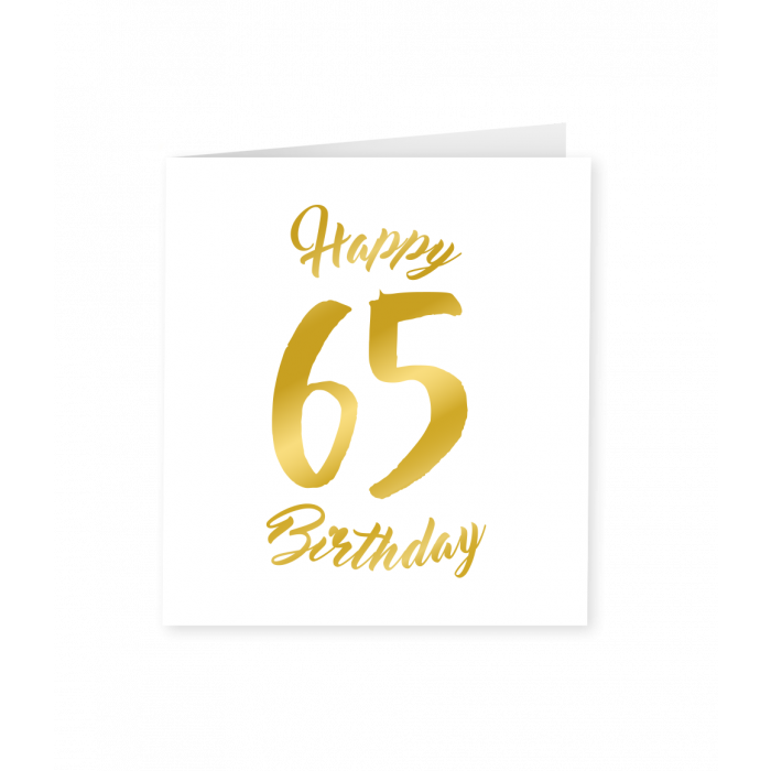 Verjaardagskaart Goud Wit 65 Jaar