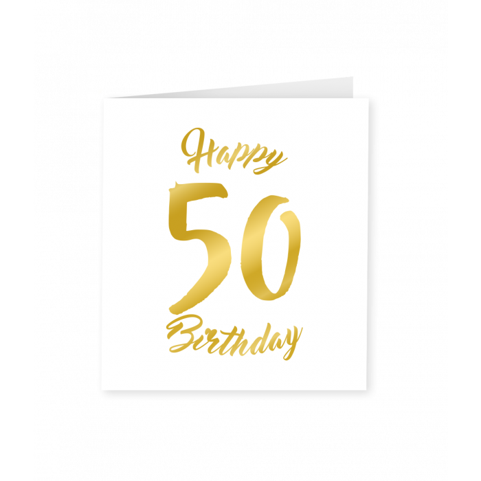 Verjaardagskaart Goud Wit 50 Jaar
