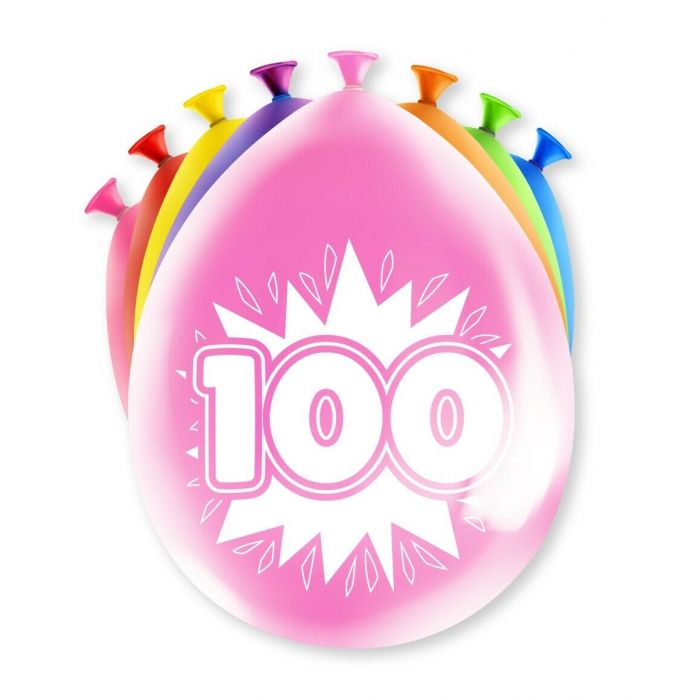 Ballonnen 100 jaar party 30cm 8st