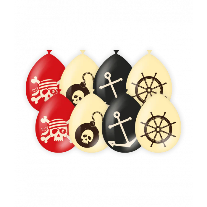 Ballonnen Piraat 30cm 8st