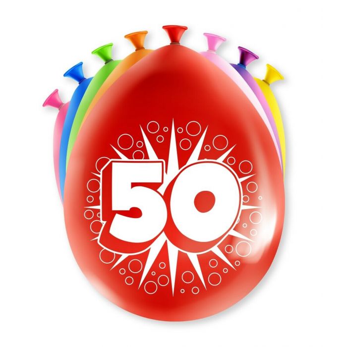 Ballonnen 50 jaar party 30cm 8st