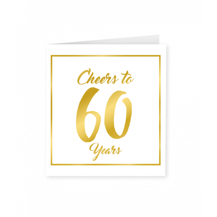 Verjaardagskaart Goud Wit 60 Jaar