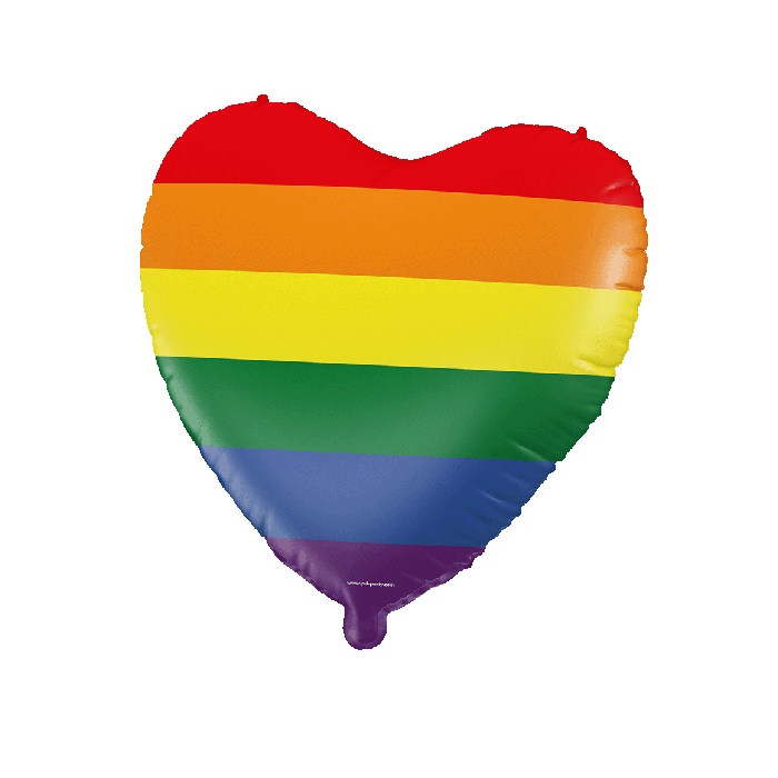 Regenboog Hart Folieballon 46cm