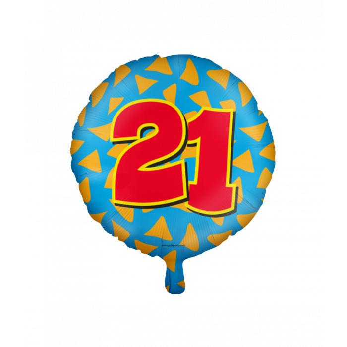 Helium ballon 21 jaar party 45cm