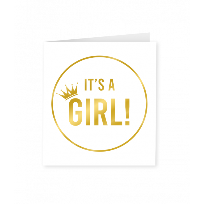 Geboortekaart Goud Wit It’s a Girl!