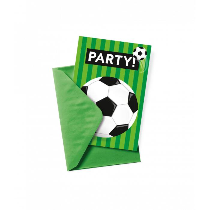 Uitnodigingskaarten Voetbal 6st