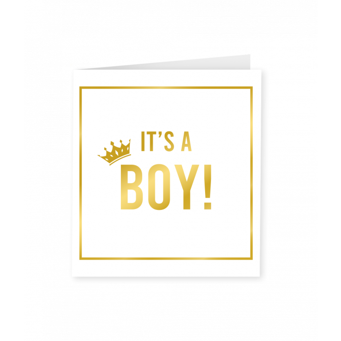 Geboortekaart Goud Wit It’s a Boy!