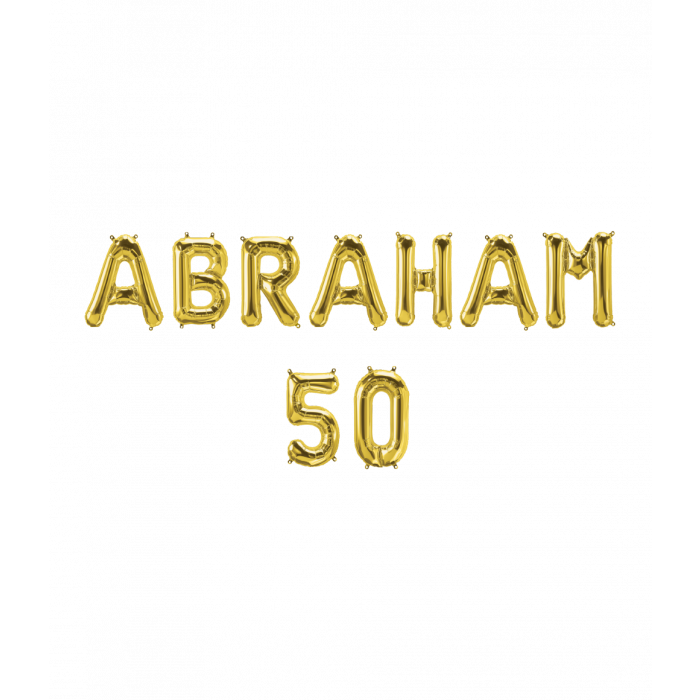 Abraham 50 folieballonnen set goud 41cm