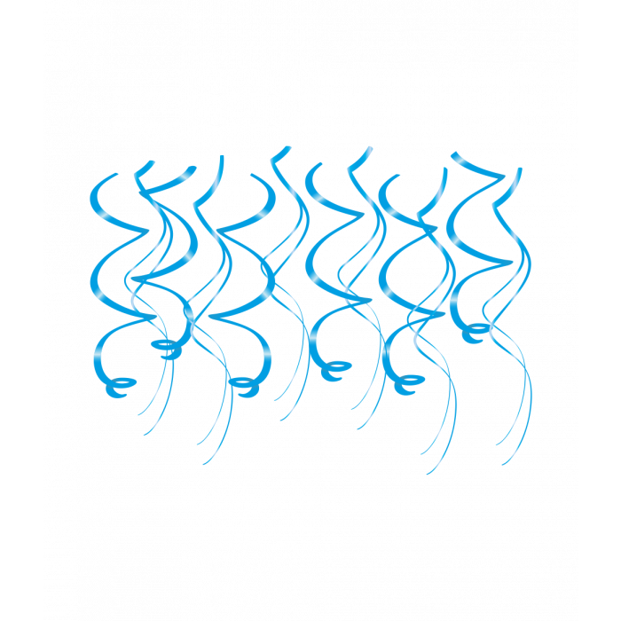 Swirl Hangdecoratie Blauw 70cm 12st