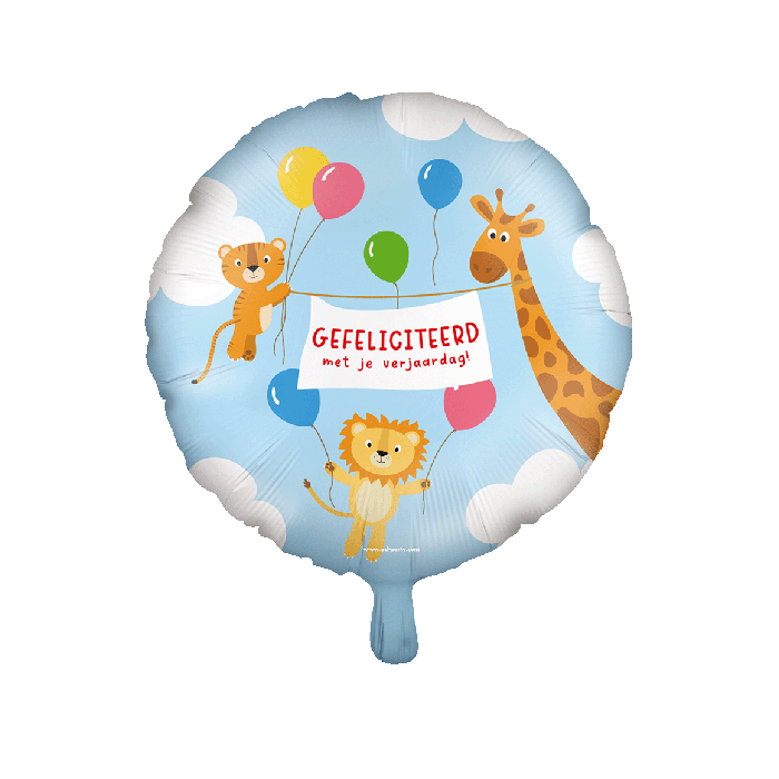 Gefeliciteerd Folieballon Dieren 46cm