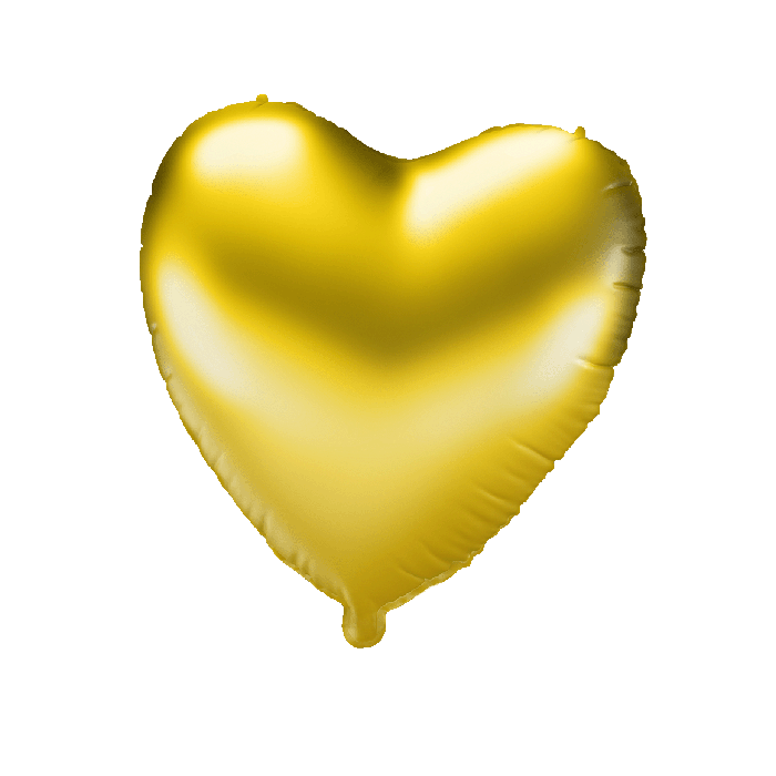 Hartvormige Folieballon Goud 45cm
