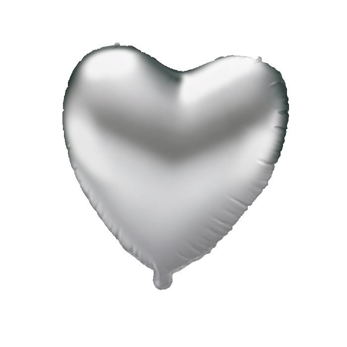 Hartvormige Folieballon Zilver 45cm