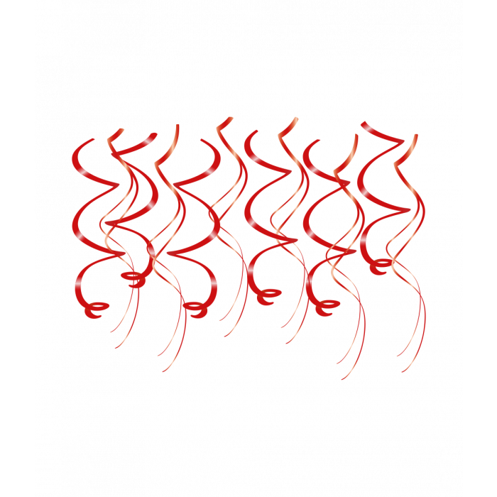 Swirl Hangdecoratie Rood 70cm 12st