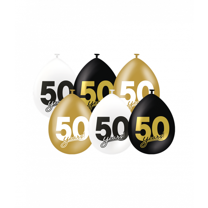 50 Jaar Ballonnen 30cm 6st
