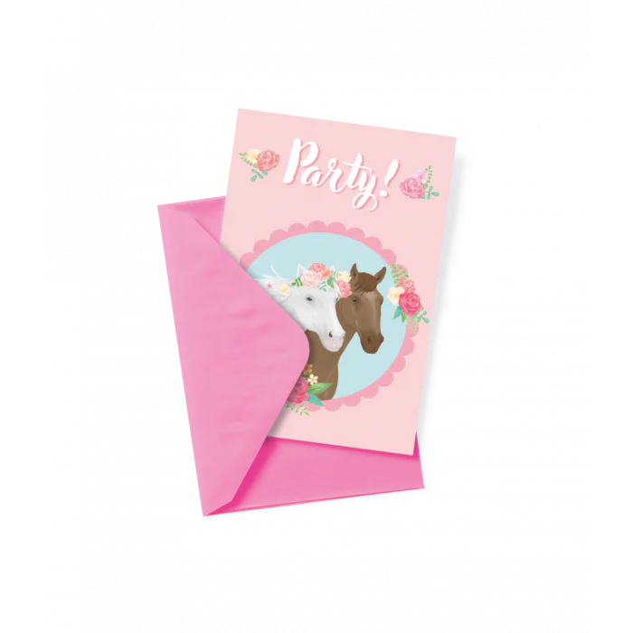 Uitnodigingskaarten Paard 6st