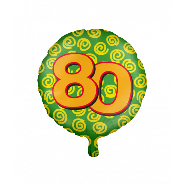 Helium ballon 80 jaar party 45cm
